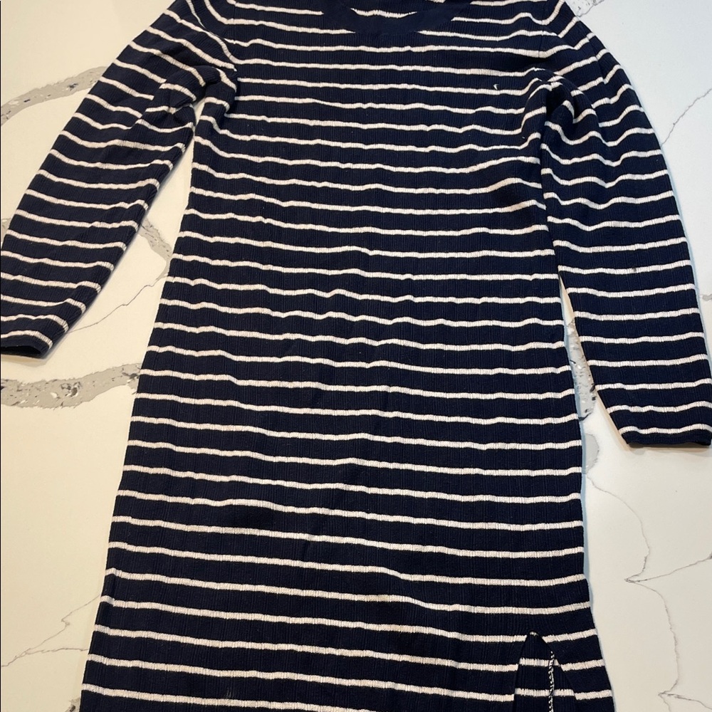 Gap Navy and White Striped Dress